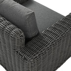 Bellagio Round Wicker Outdoor 1-Seater Sofa, Dark Grey