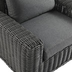 Bellagio Round Wicker Outdoor 1-Seater Sofa, Dark Grey