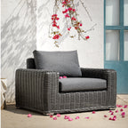 Bellagio Round Wicker Outdoor 1-Seater Sofa, Dark Grey