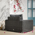 Bellagio Round Wicker Outdoor 1-Seater Sofa, Dark Grey