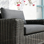 Bellagio Round Wicker Outdoor 1-Seater Sofa, Dark Grey