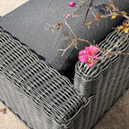 Bellagio Round Wicker Outdoor 1-Seater Sofa, Dark Grey