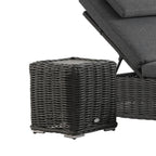 Bellagio Round Wicker Outdoor Side Table, Dark Grey