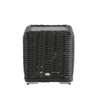 Bellagio Round Wicker Outdoor Side Table, Dark Grey