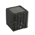 Bellagio Round Wicker Outdoor Side Table, Dark Grey