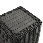 Bellagio Round Wicker Outdoor Side Table, Dark Grey