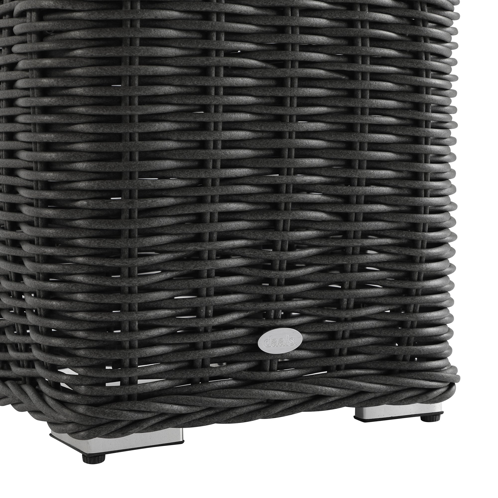 Bellagio Round Wicker Outdoor Side Table, Dark Grey