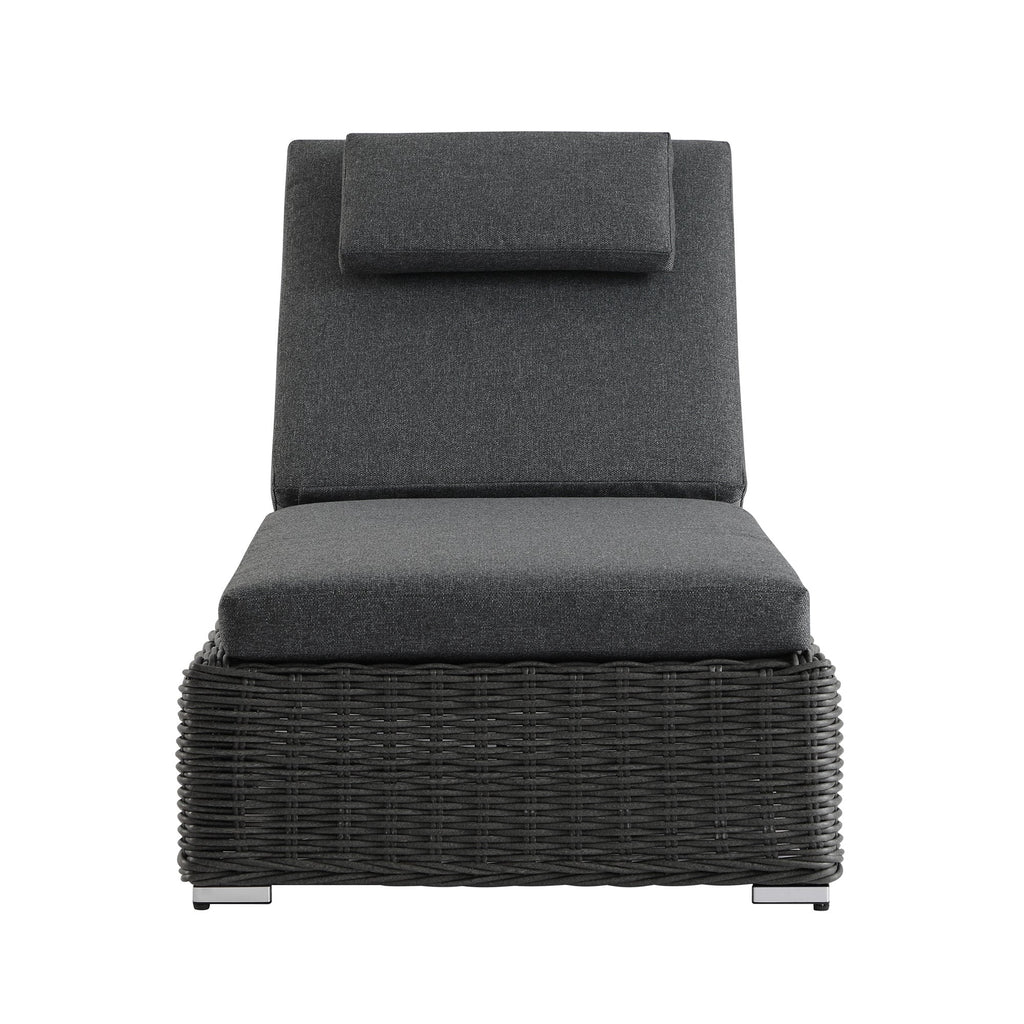 Bellagio Round Wicker Sun Lounger with Headrest, Dark Grey