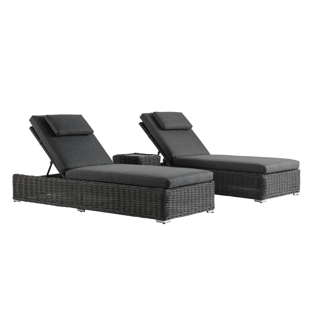 Bellagio Round Wicker Sun Lounger with Headrest, Dark Grey