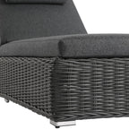 Bellagio Round Wicker Sun Lounger with Headrest, Dark Grey