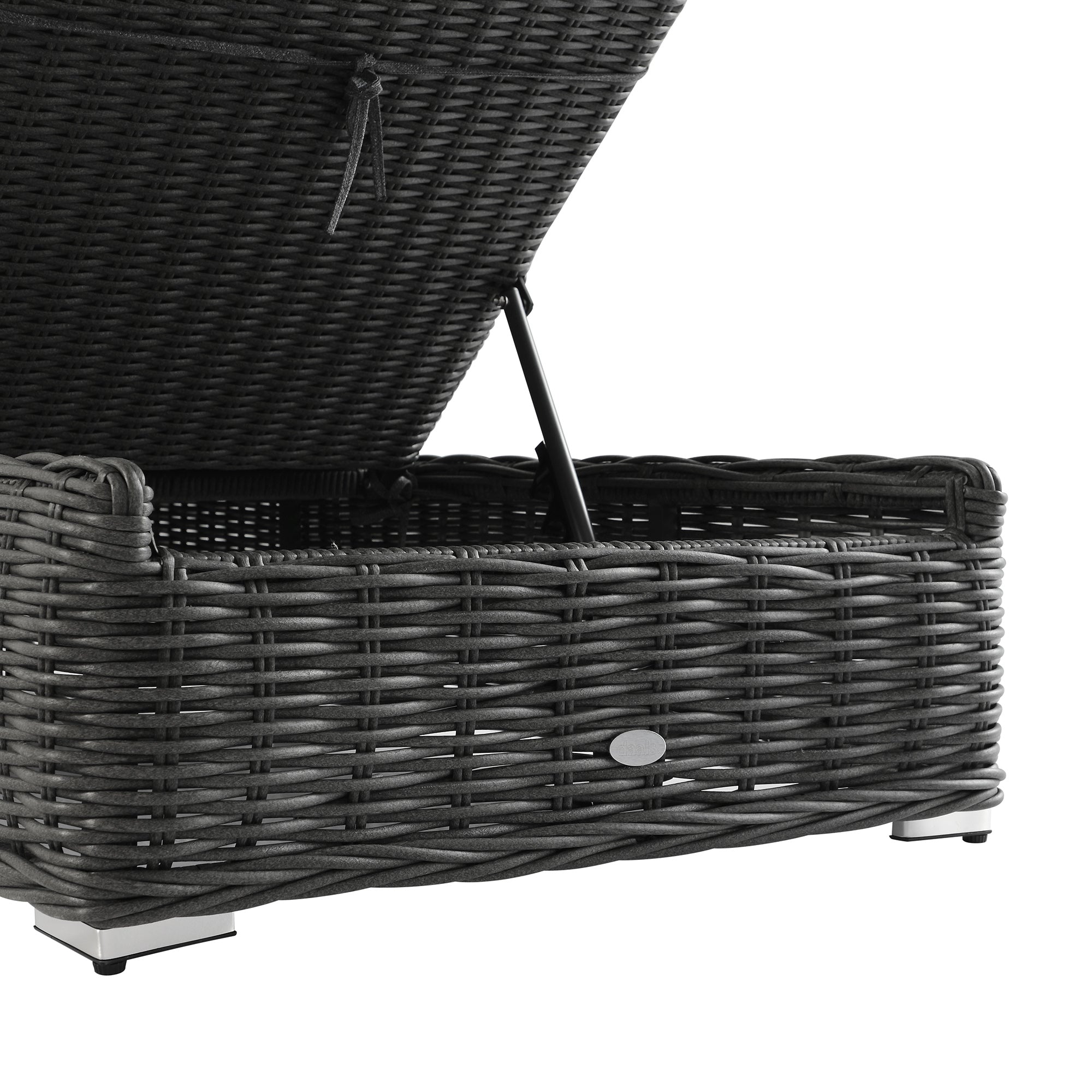 Bellagio Round Wicker Sun Lounger with Headrest, Dark Grey