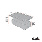 Bellagio Round Wicker Outdoor Rising Table, Light Grey