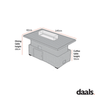 Bellagio Round Wicker Outdoor Rising Firepit Table, Light Grey