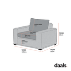 Bellagio Round Wicker Outdoor 1-Seater Sofa, Dark Grey