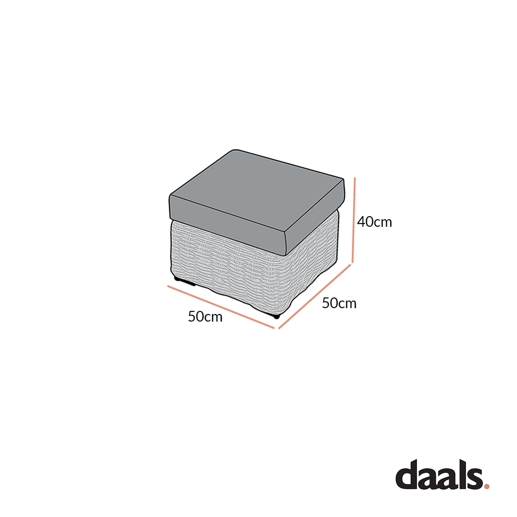 Bellagio Round Wicker Outdoor Footstool, Light Grey