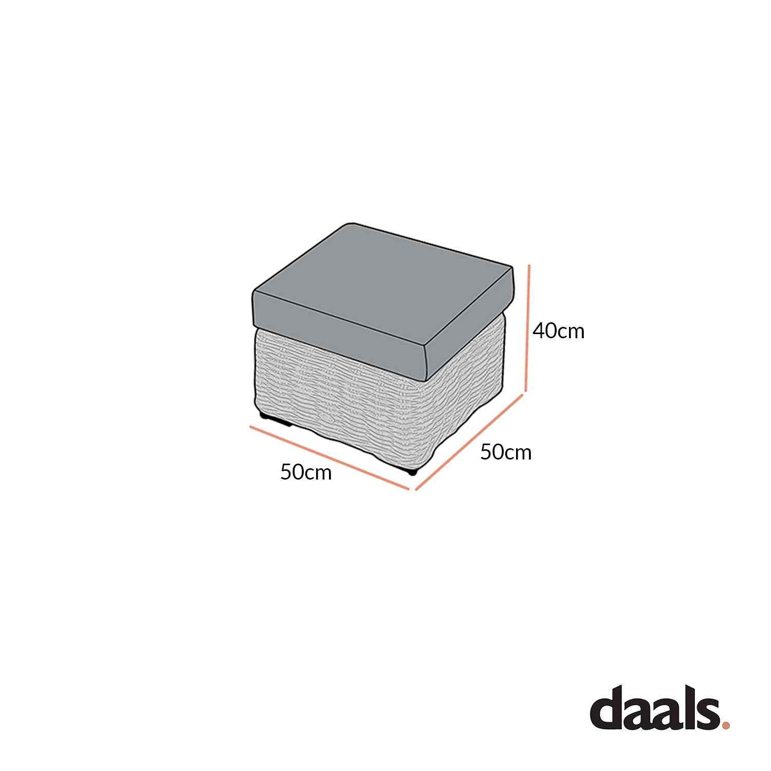 Bellagio Round Wicker Outdoor Footstool, Light Grey