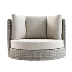 Bellagio Round Wicker Swivel Daybed, Light Grey