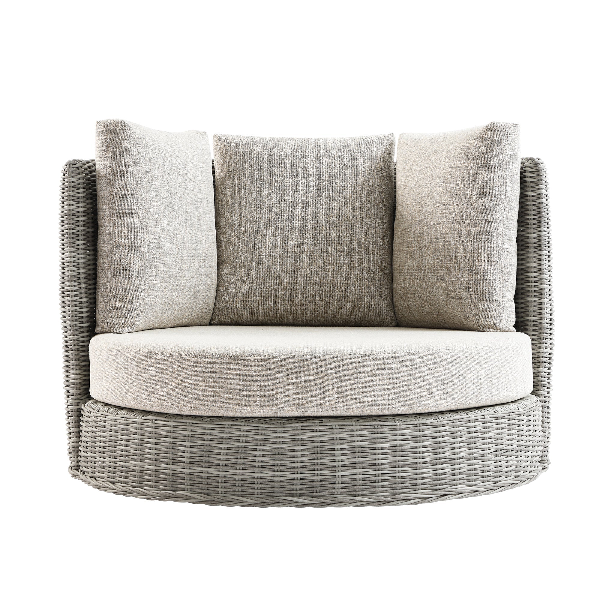 Bellagio Round Wicker Swivel Daybed, Light Grey