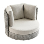 Bellagio Round Wicker Swivel Daybed, Light Grey