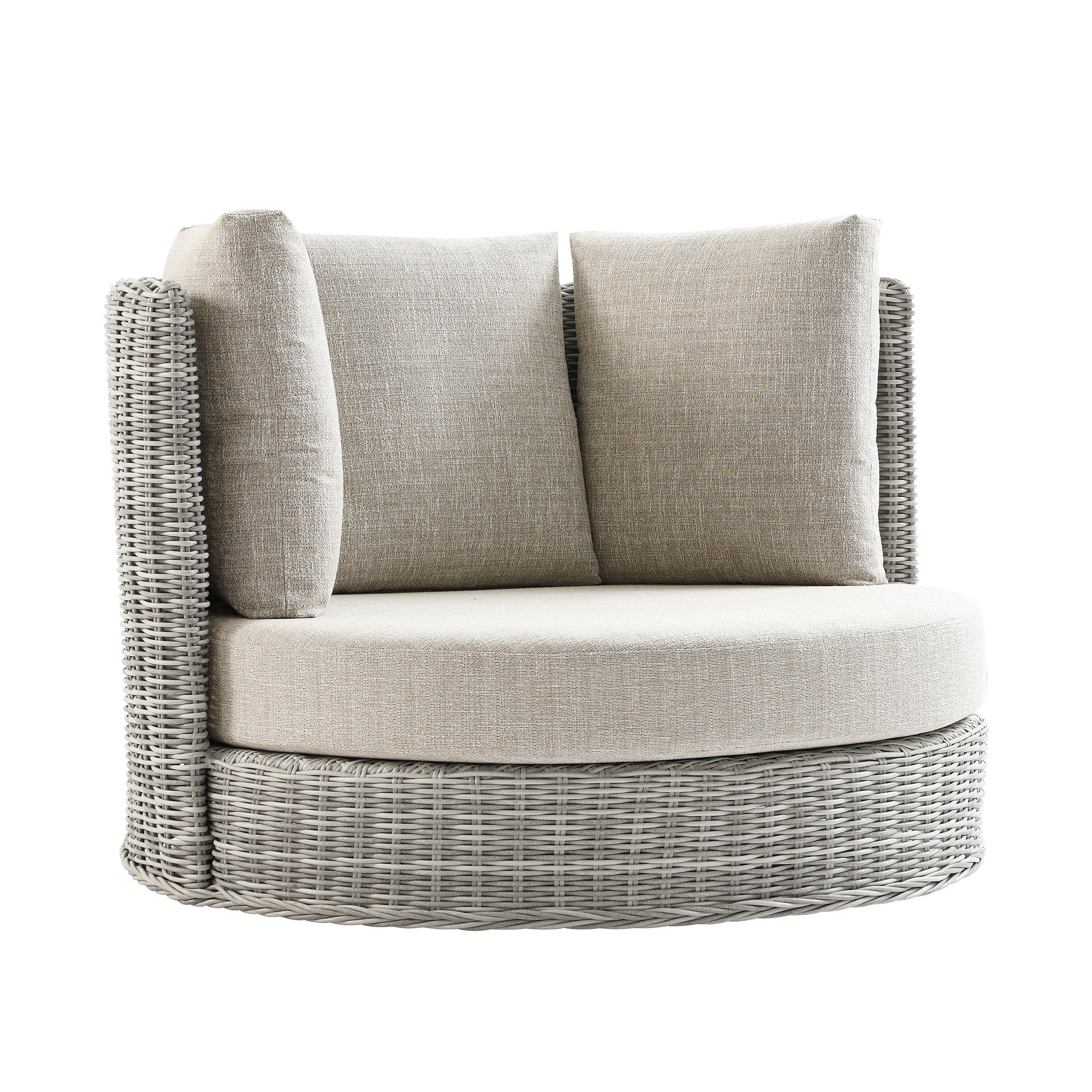Bellagio Round Wicker Swivel Daybed, Light Grey