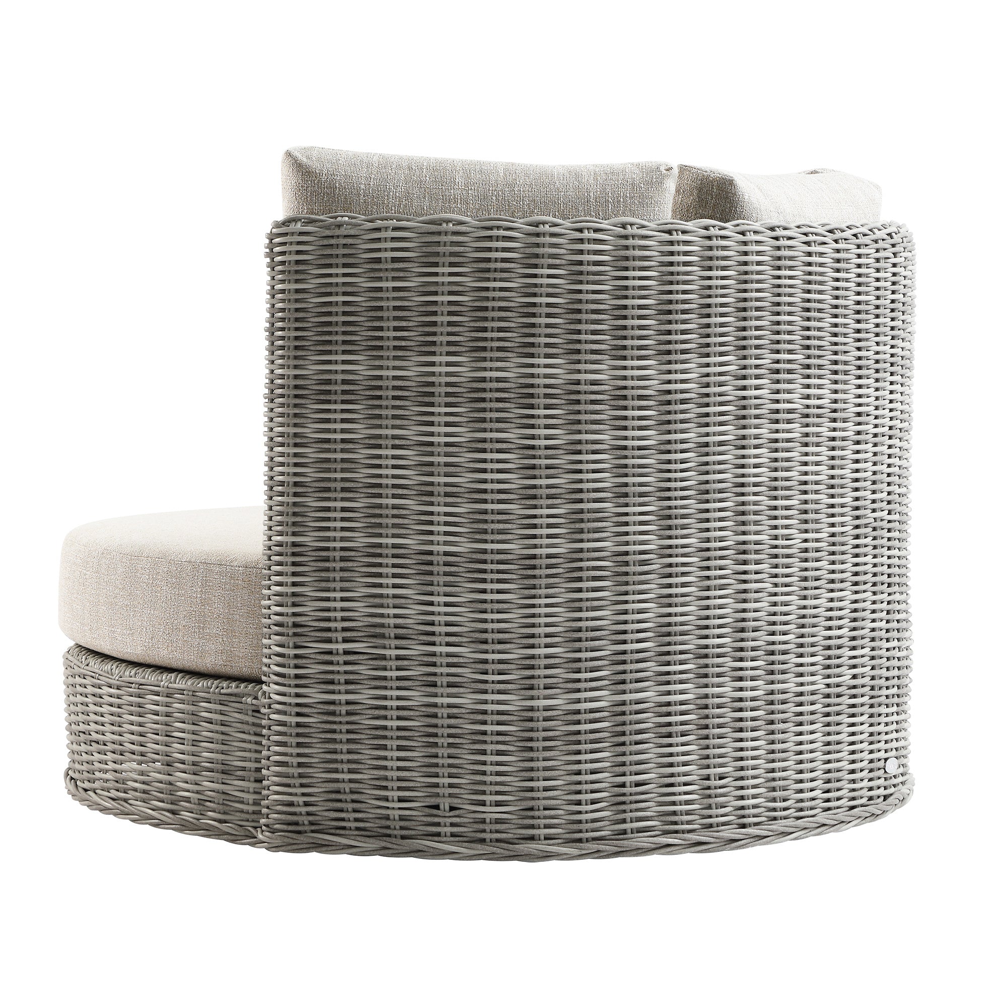 Bellagio Round Wicker Swivel Daybed, Light Grey