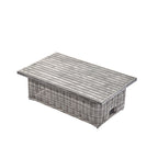 Bellagio Round Wicker Outdoor Rising Table, Light Grey