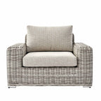 Bellagio Round Wicker Outdoor 1-Seater Sofa, Light Grey