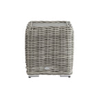 Bellagio Round Wicker Outdoor Side Table, Light Grey