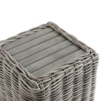 Bellagio Round Wicker Outdoor Side Table, Light Grey