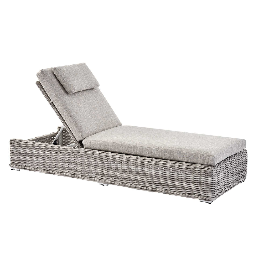 Bellagio Round Wicker Sun Lounger with Headrest, Light Grey