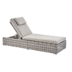 Bellagio Round Wicker Sun Lounger with Headrest, Light Grey