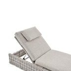 Bellagio Round Wicker Sun Lounger with Headrest, Light Grey