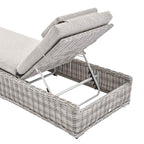 Bellagio Round Wicker Sun Lounger with Headrest, Light Grey