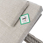 Bellagio Round Wicker Sun Lounger with Headrest, Light Grey