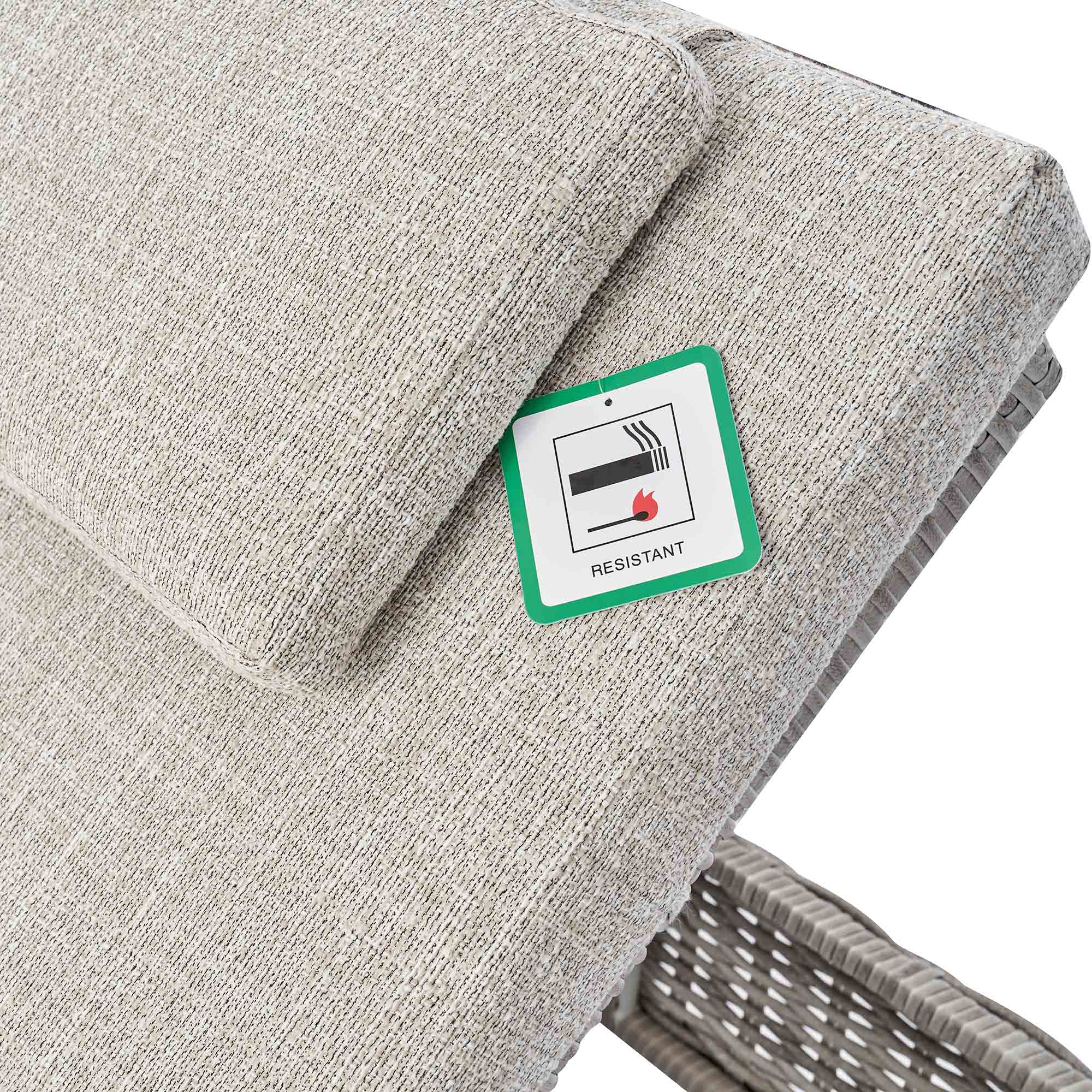 Bellagio Round Wicker Sun Lounger with Headrest, Light Grey