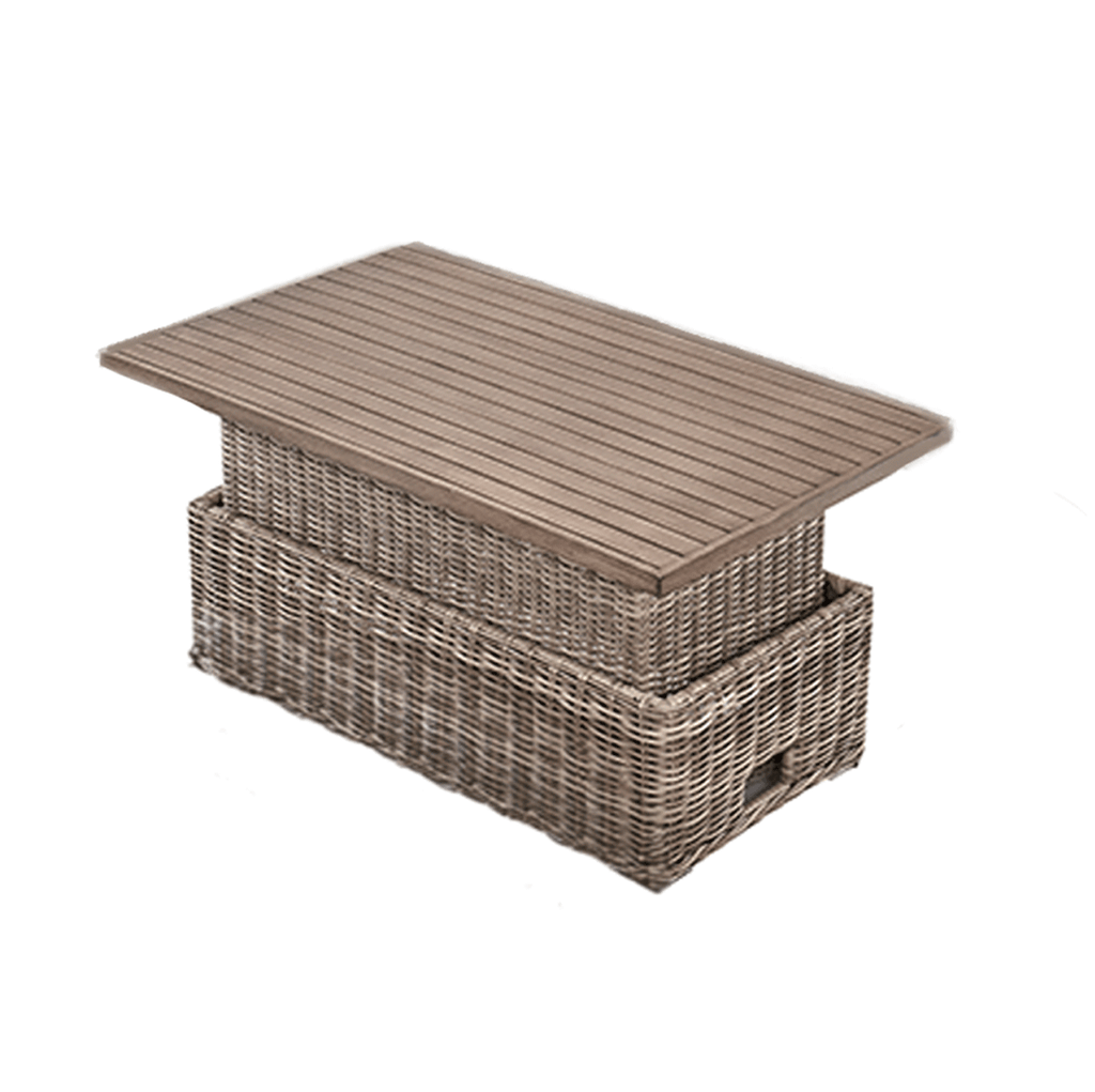 Bellagio Wicker Outdoor Rising Table, Natural