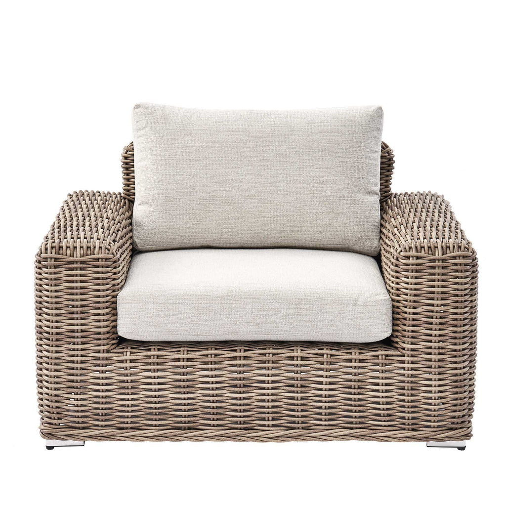 Bellagio Round Wicker Outdoor 1-Seater Sofa, Natural