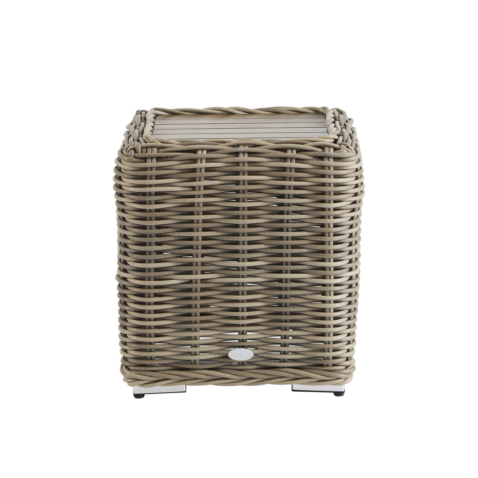 Bellagio Round Wicker Outdoor Side Table, Natural