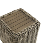 Bellagio Round Wicker Outdoor Side Table, Natural