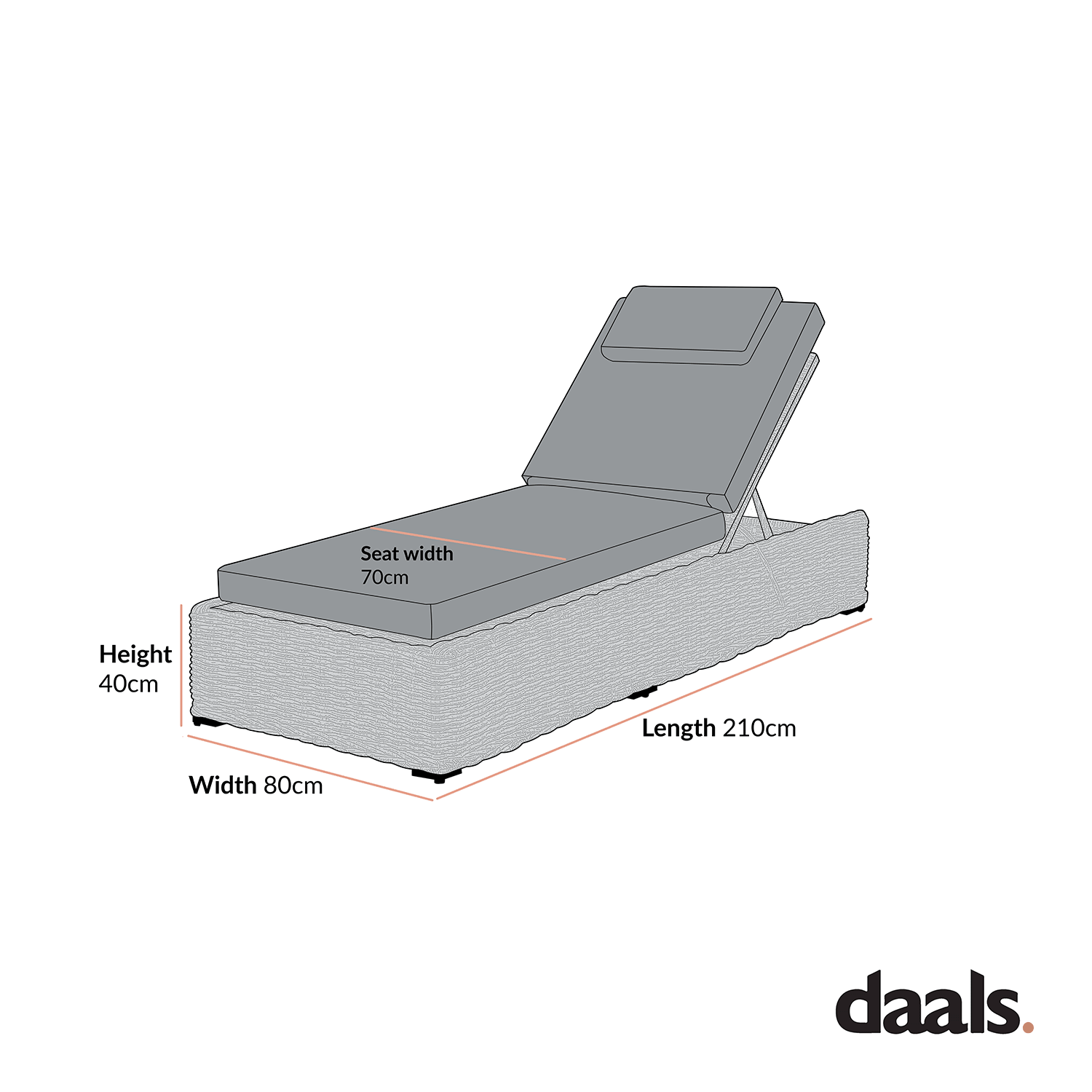 Bellagio Round Wicker Sun Lounger with Headrest, Light Grey