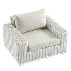 Bellagio Round Wicker Outdoor 1-Seater Sofa, White