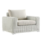 Bellagio Round Wicker Outdoor 1-Seater Sofa, White