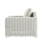Bellagio Round Wicker Outdoor 1-Seater Sofa, White
