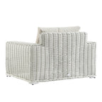 Bellagio Round Wicker Outdoor 1-Seater Sofa, White