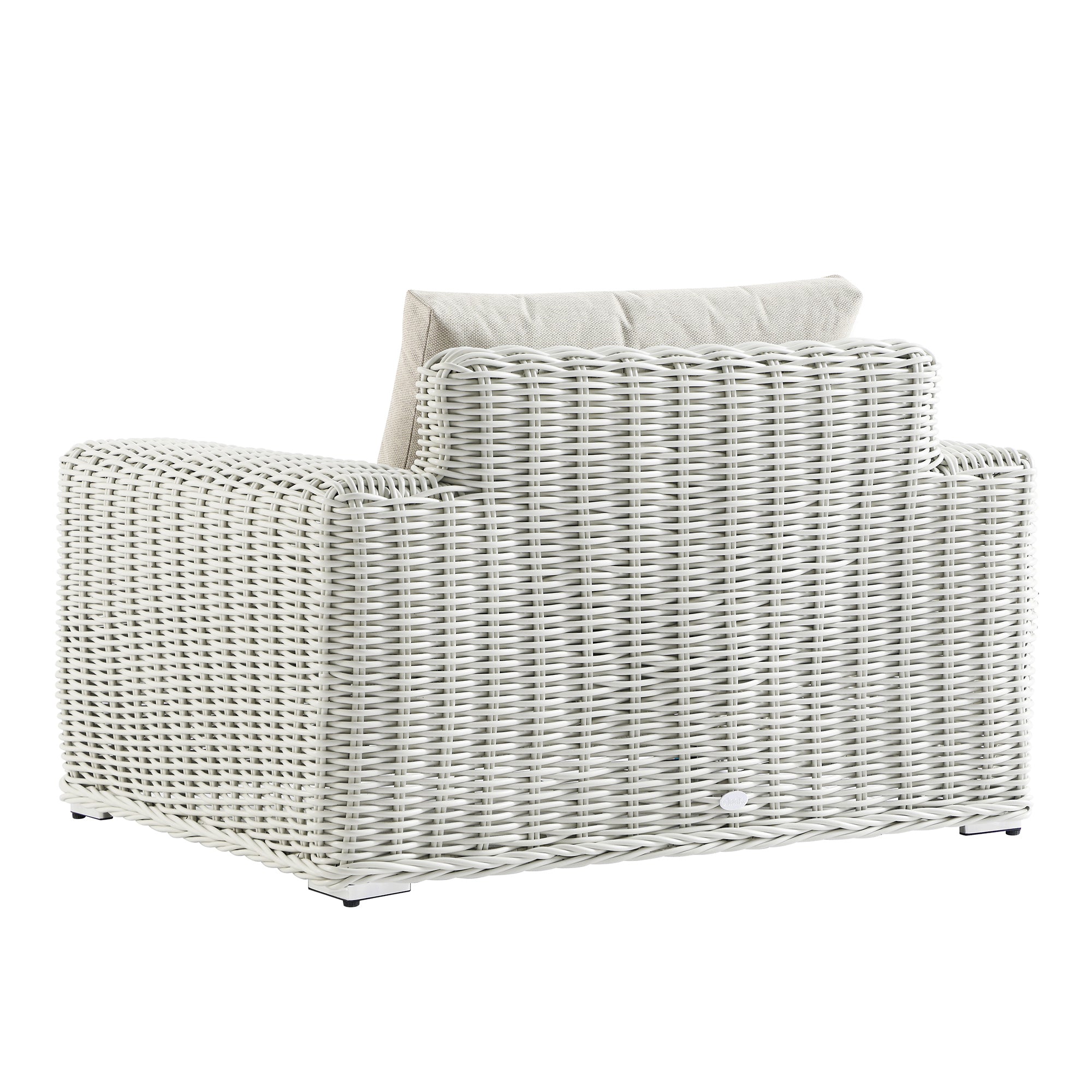 Bellagio Round Wicker Outdoor 1-Seater Sofa, White