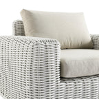 Bellagio Round Wicker Outdoor 1-Seater Sofa, White