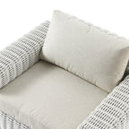 Bellagio Round Wicker Outdoor 1-Seater Sofa, White