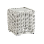 Bellagio Round Wicker Outdoor Side Table, White