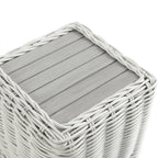 Bellagio Round Wicker Outdoor Side Table, White