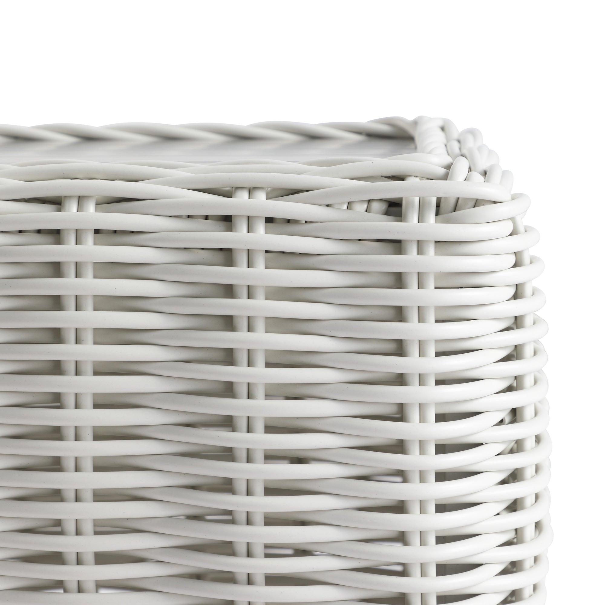 Bellagio Round Wicker Outdoor Side Table, White